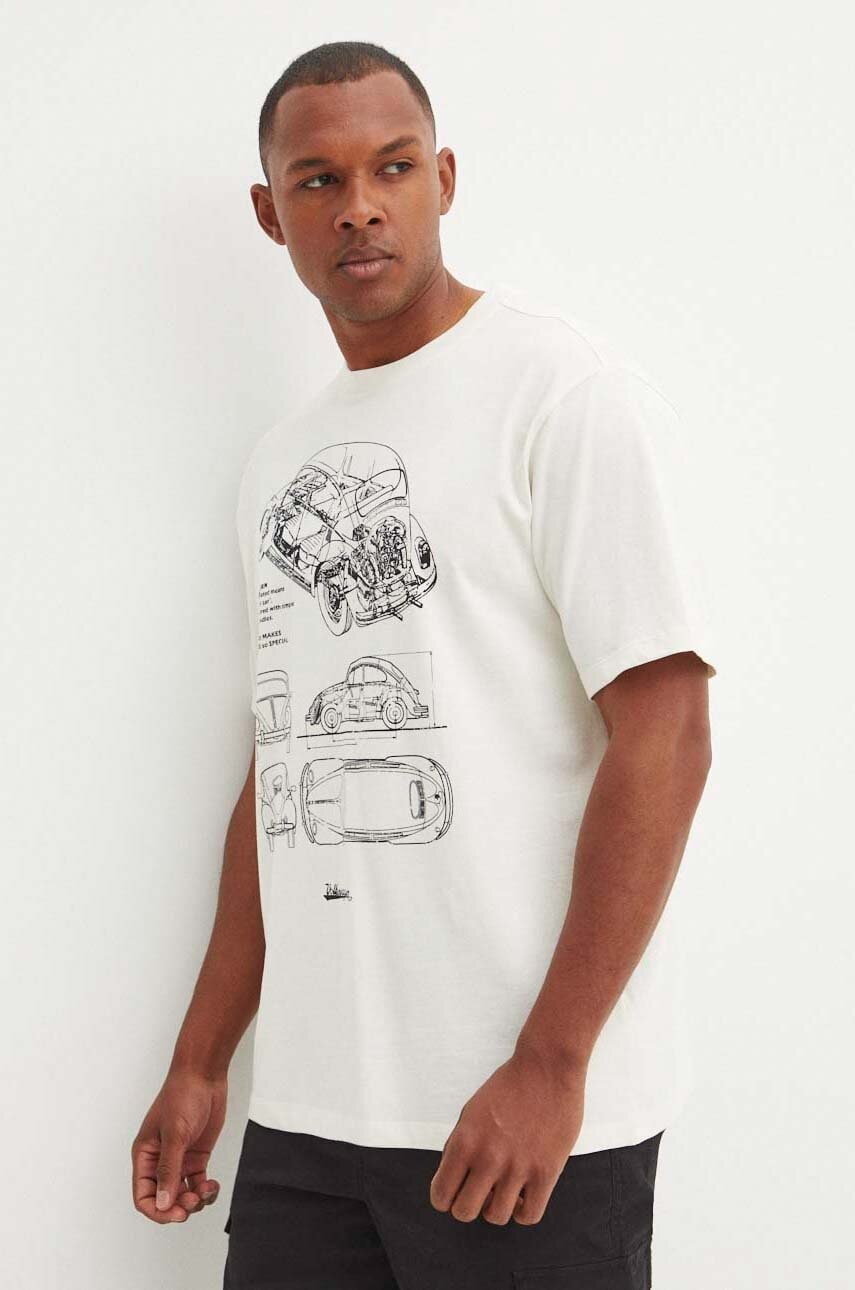Medicine tricou din bumbac barbati, culoarea bej, cu imprimeu Medicine tricou din bumbac barbati, culoarea bej, cu imprimeu