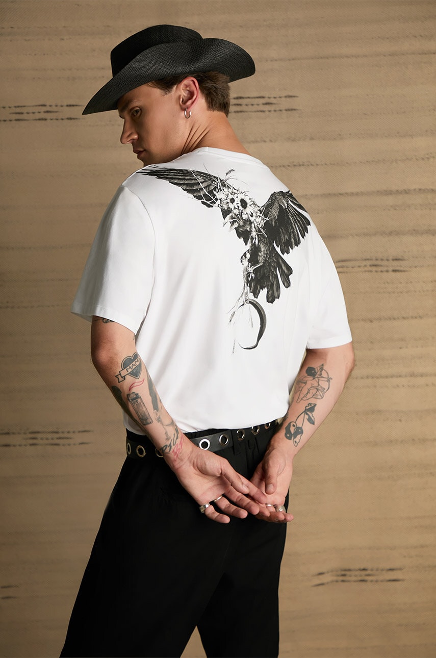 Medicine tricou barbati, culoarea alb, cu imprimeu
