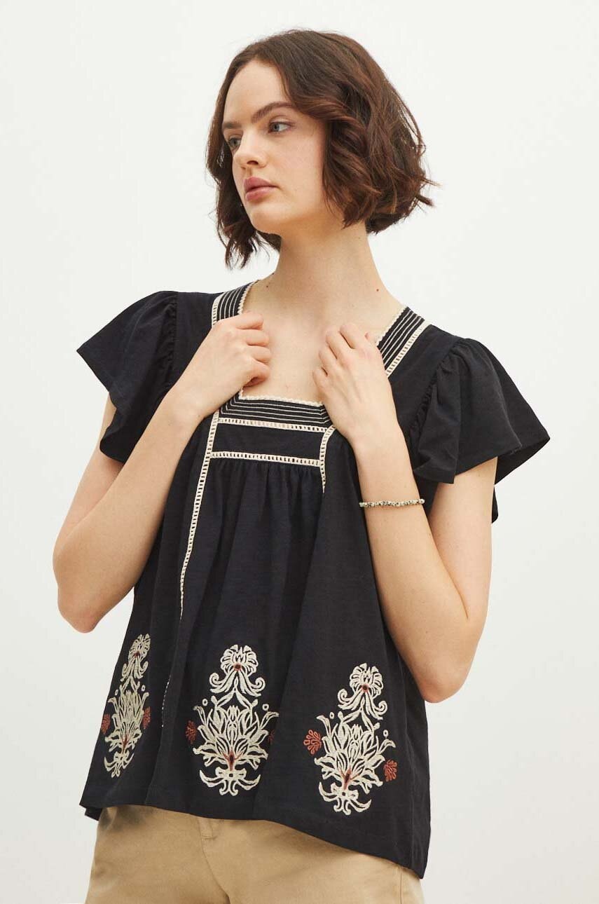Medicine tricou din bumbac femei, culoarea negru Medicine tricou din bumbac femei, culoarea negru