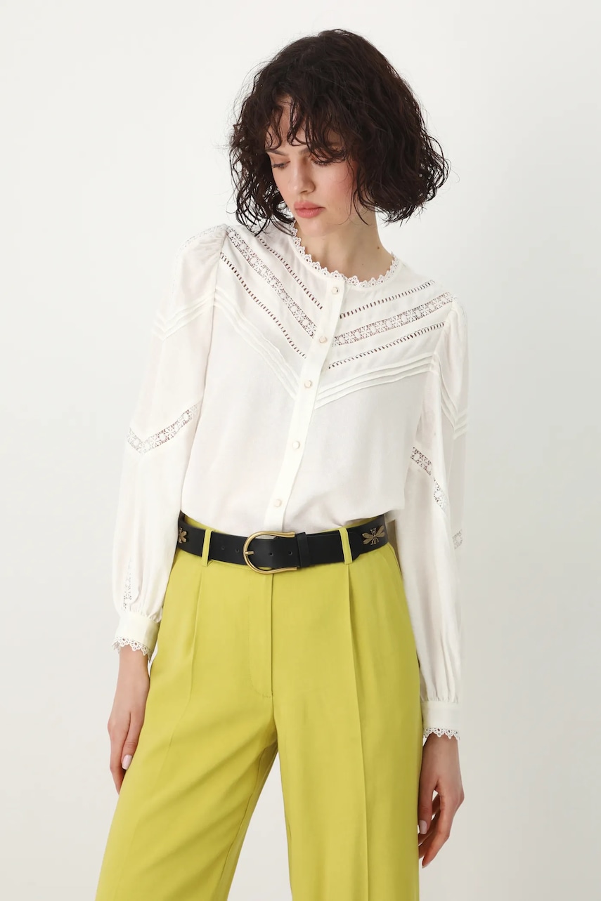 Medicine bluza femei, culoarea alb, neted