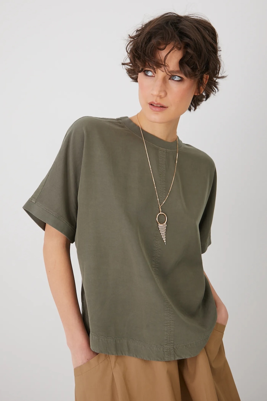 Medicine bluza femei, culoarea verde, neted