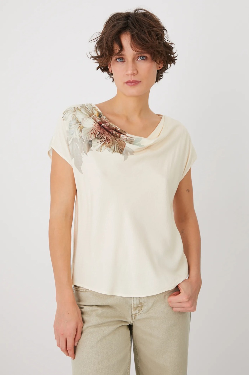 Medicine bluza femei, culoarea alb, cu imprimeu