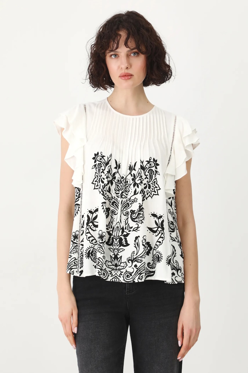 Medicine bluza femei, culoarea bej, cu imprimeu