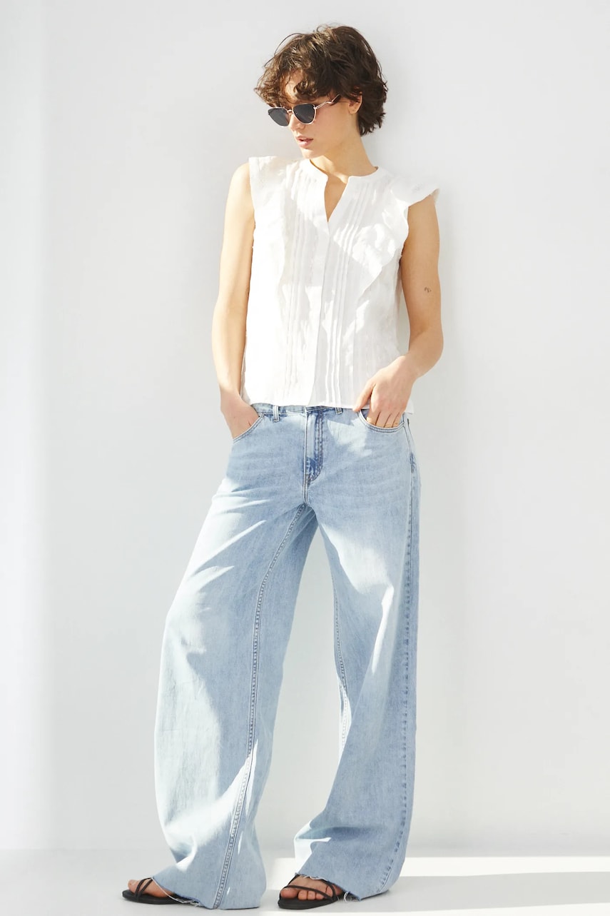 Medicine bluza din bumbac femei, culoarea alb, neted