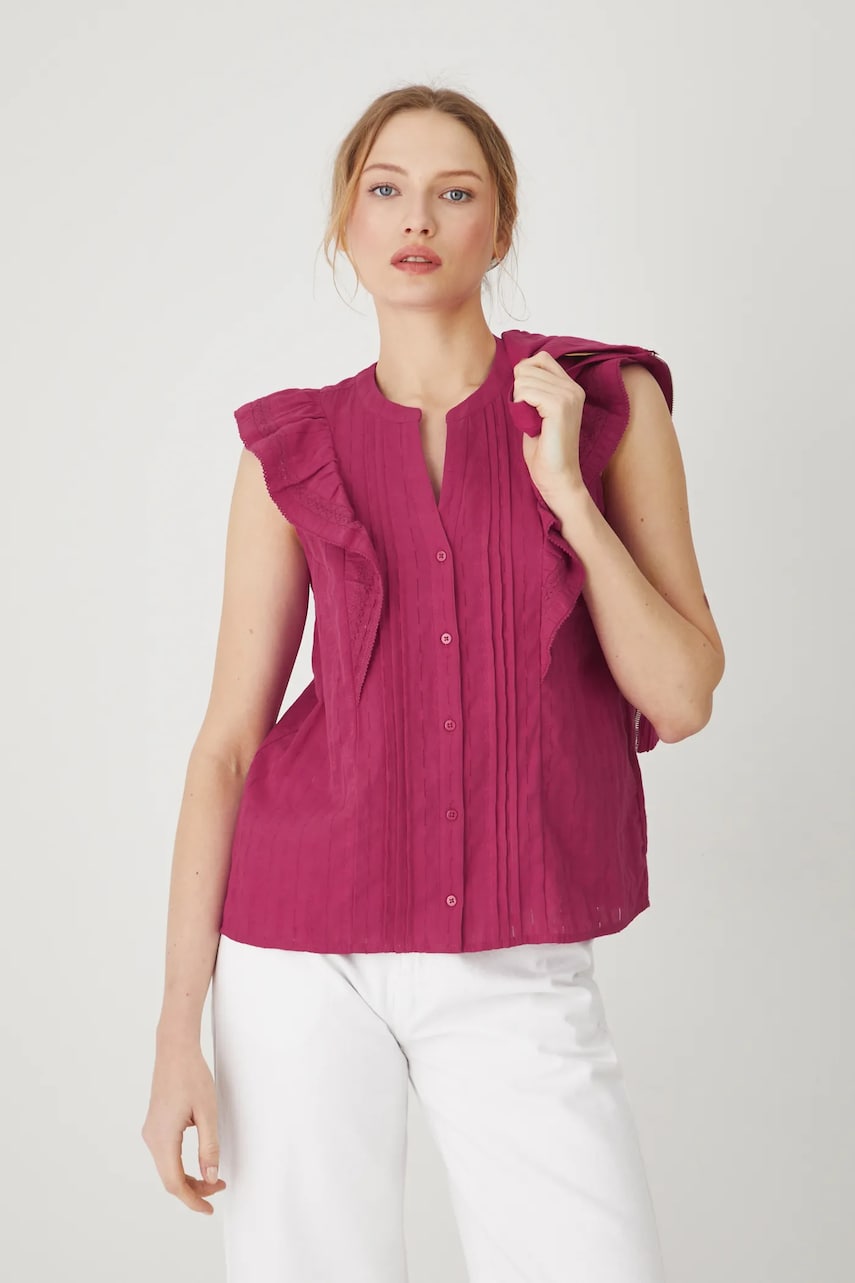 Medicine bluza din bumbac femei, culoarea rosu, neted Medicine bluza din bumbac femei, culoarea rosu, neted