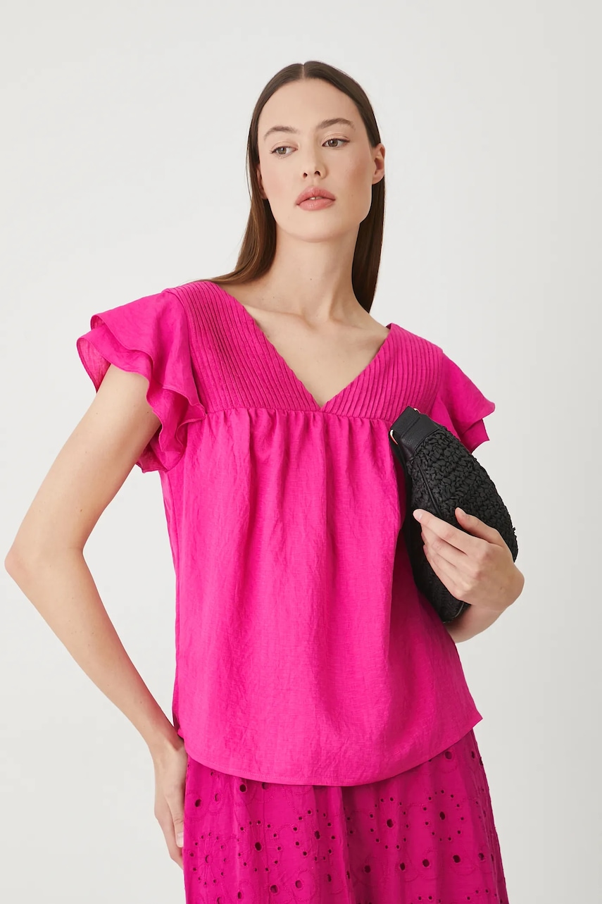 Medicine bluza femei, culoarea roz, neted