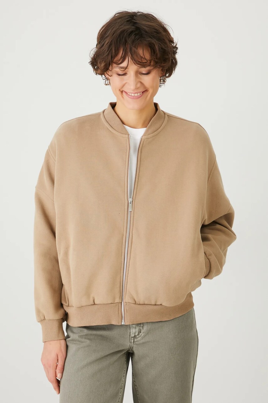Medicine bluza femei, culoarea bej, neted