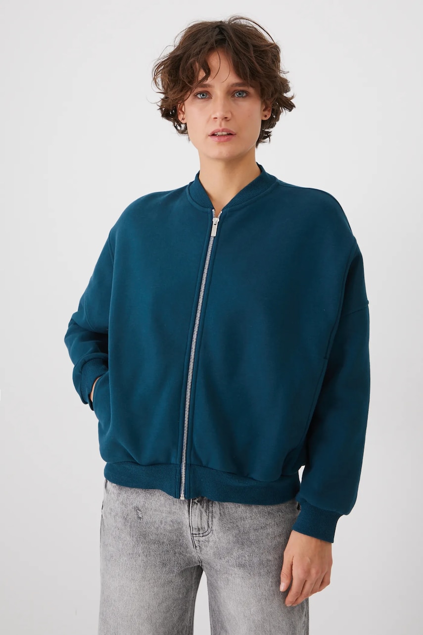 Medicine bluza femei, culoarea turcoaz, neted Medicine bluza femei, culoarea turcoaz, neted