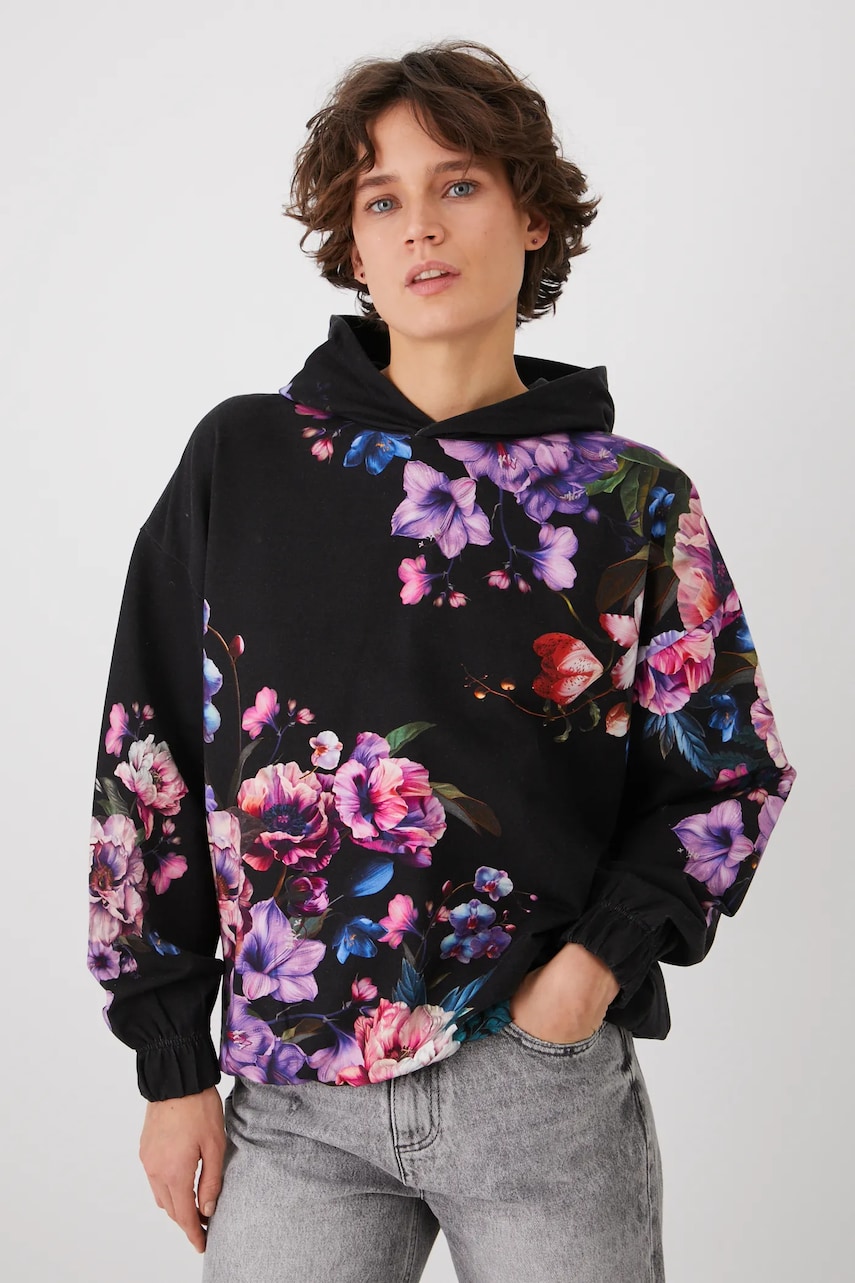 Medicine bluza femei, culoarea negru, cu glugă, modelator