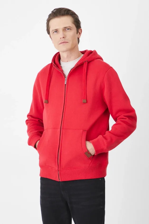 Medicine bluza barbati, culoarea rosu, cu glugă, melanj Medicine bluza barbati, culoarea rosu, cu glugă, melanj