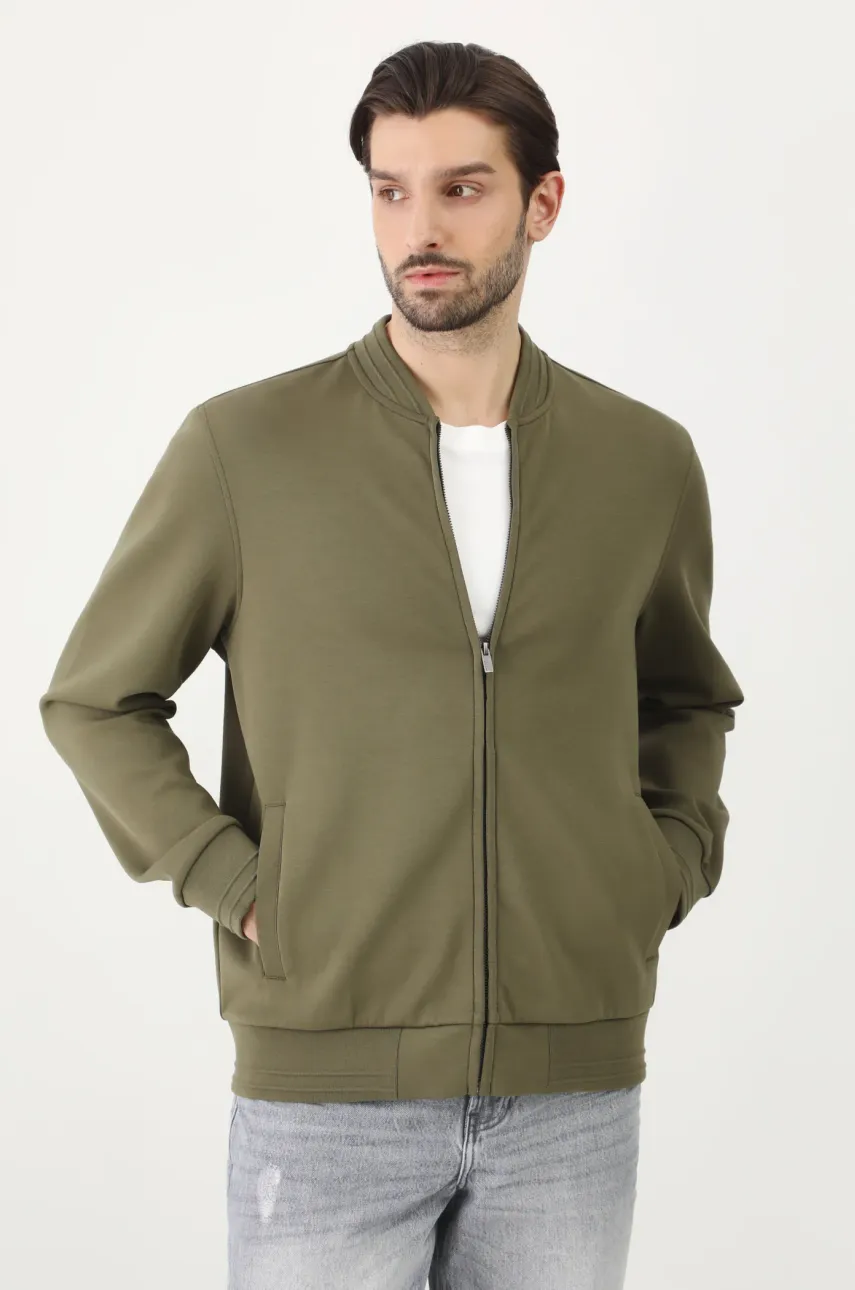 Medicine bluza barbati, culoarea verde, neted