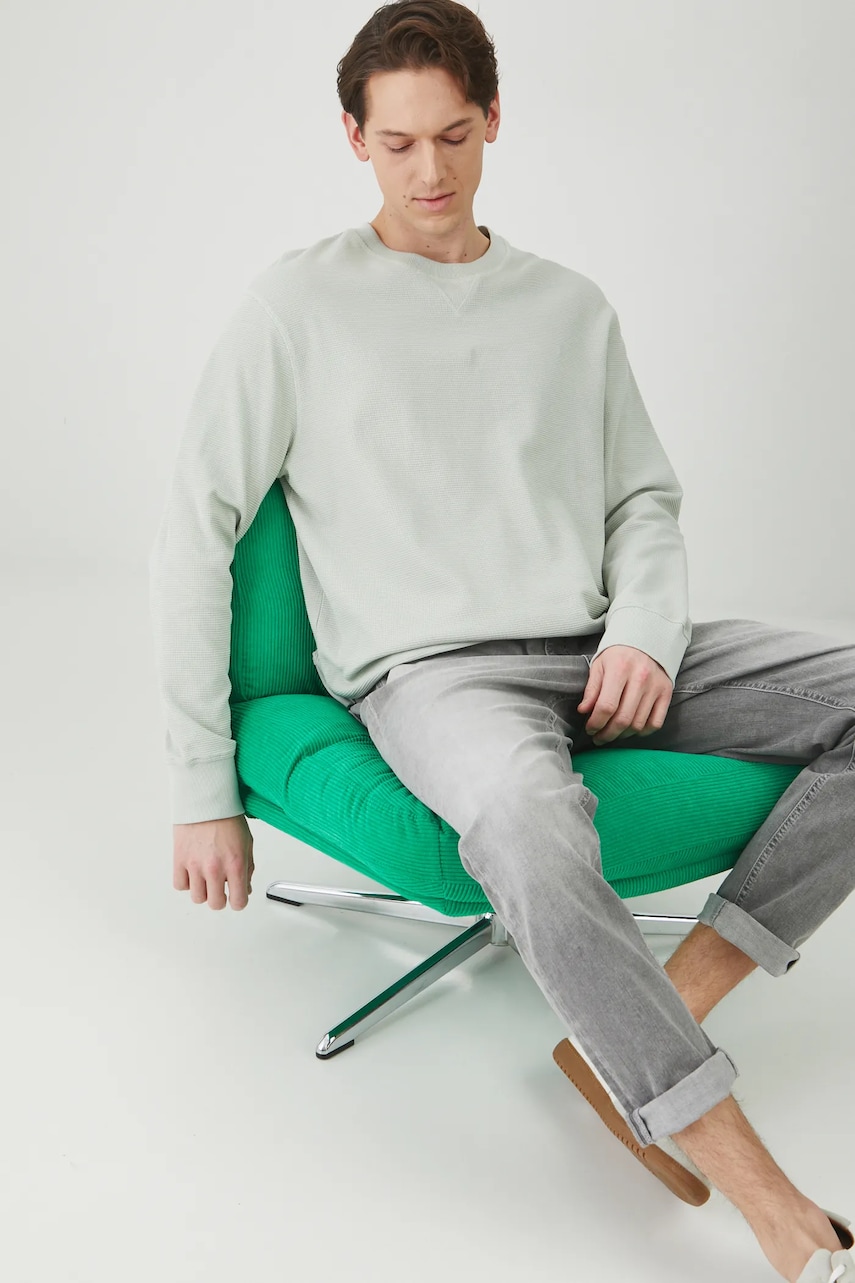 Medicine longsleeve din bumbac culoarea verde, neted Medicine longsleeve din bumbac culoarea verde, neted