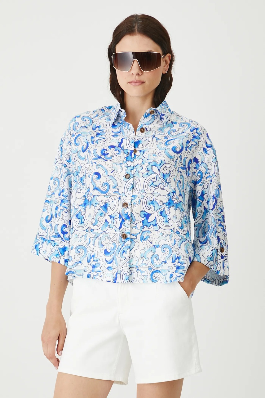 Рубашка Medicine цвет белый relaxed классический воротник