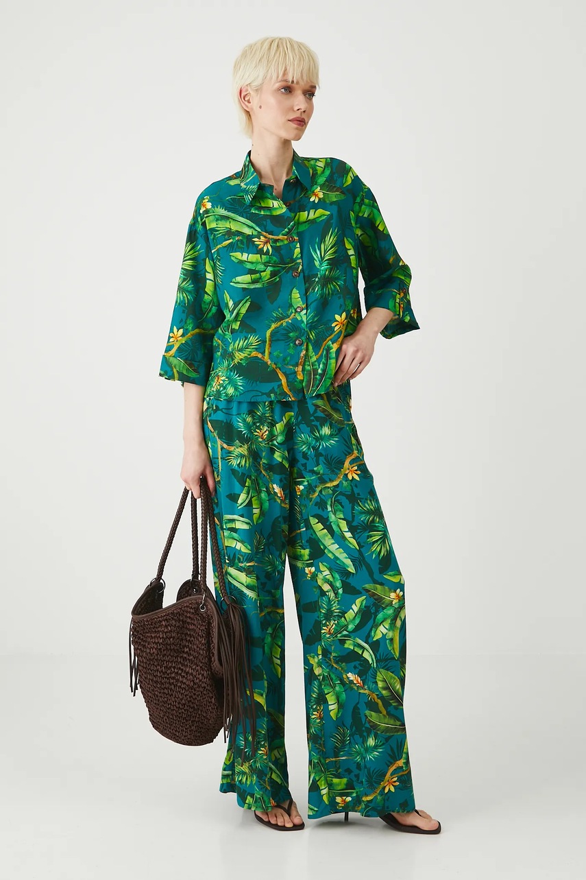 Рубашка Medicine цвет зелёный relaxed классический воротник