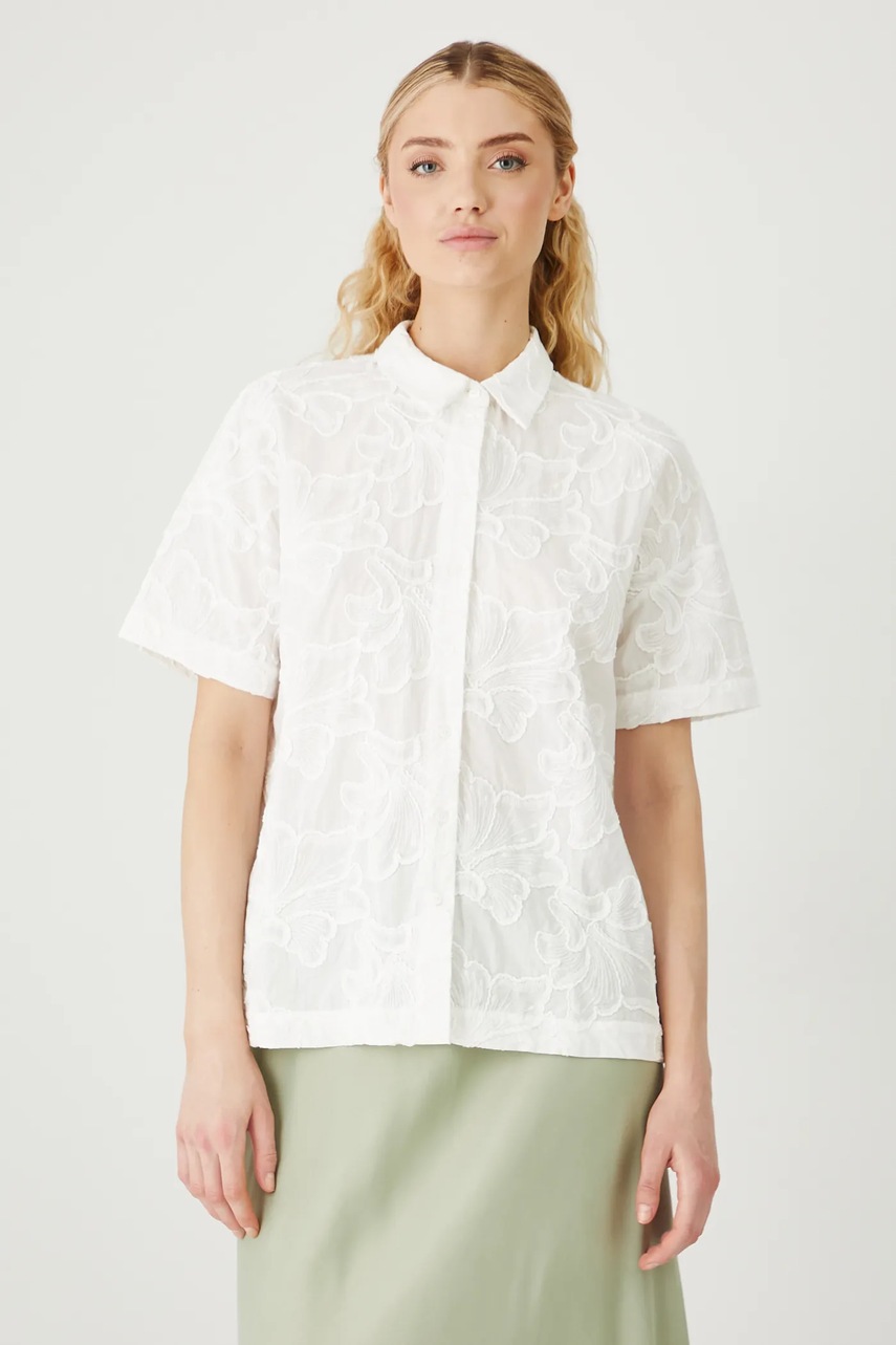 Хлопковая рубашка Medicine цвет белый relaxed классический воротник