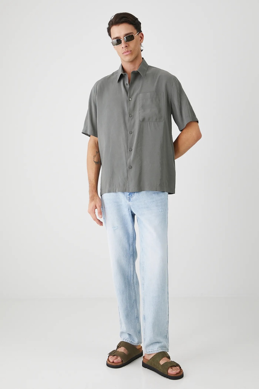 Рубашка Medicine цвет зелёный relaxed классический воротник