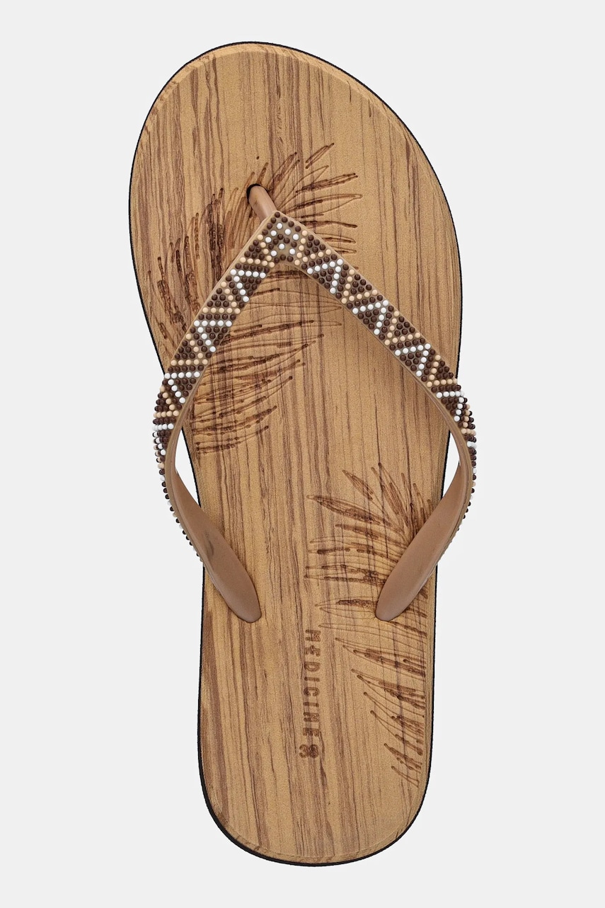 Medicine slapi femei, culoarea bej, cu toc plat