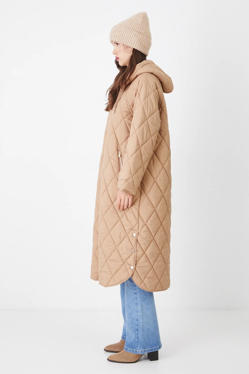 Medicine palton femei, culoarea bej, de tranzitie, oversize