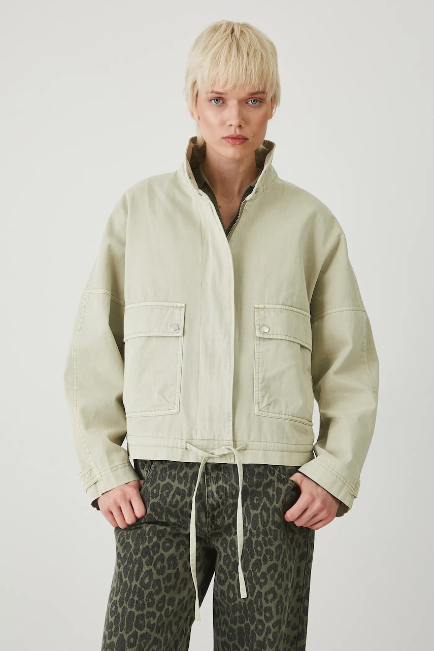 Medicine jachetă bomber din bumbac femei, culoarea verde, de tranzitie, oversize Medicine jachetă bomber din bumbac femei, culoarea verde, de tranzitie, oversize