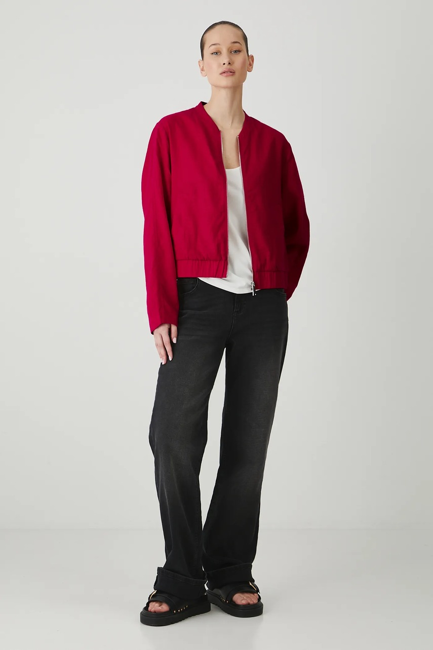 Льняная куртка Medicine цвет красный переходная oversize