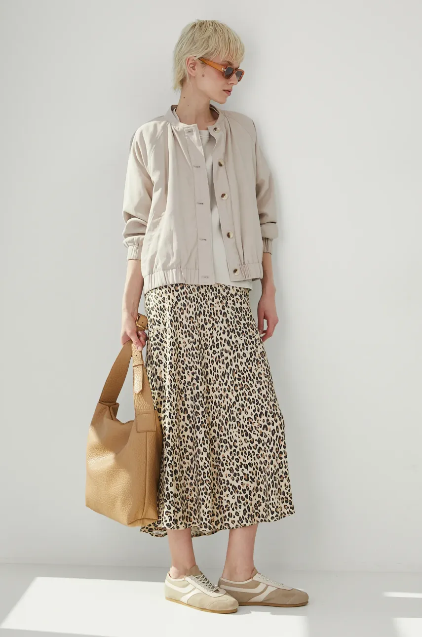 Medicine geaca bomber femei, culoarea bej, de tranzitie, oversize