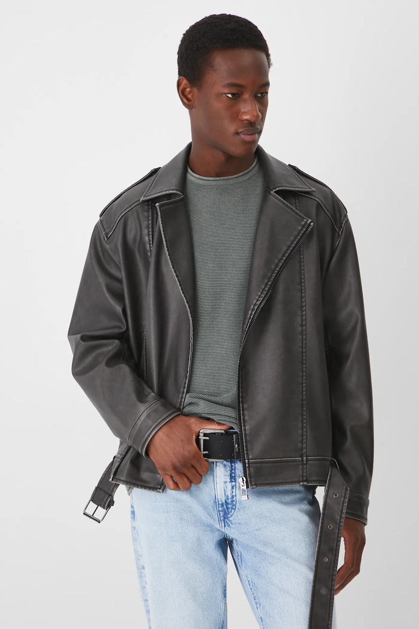 Medicine jachetă biker culoarea gri, de tranzitie