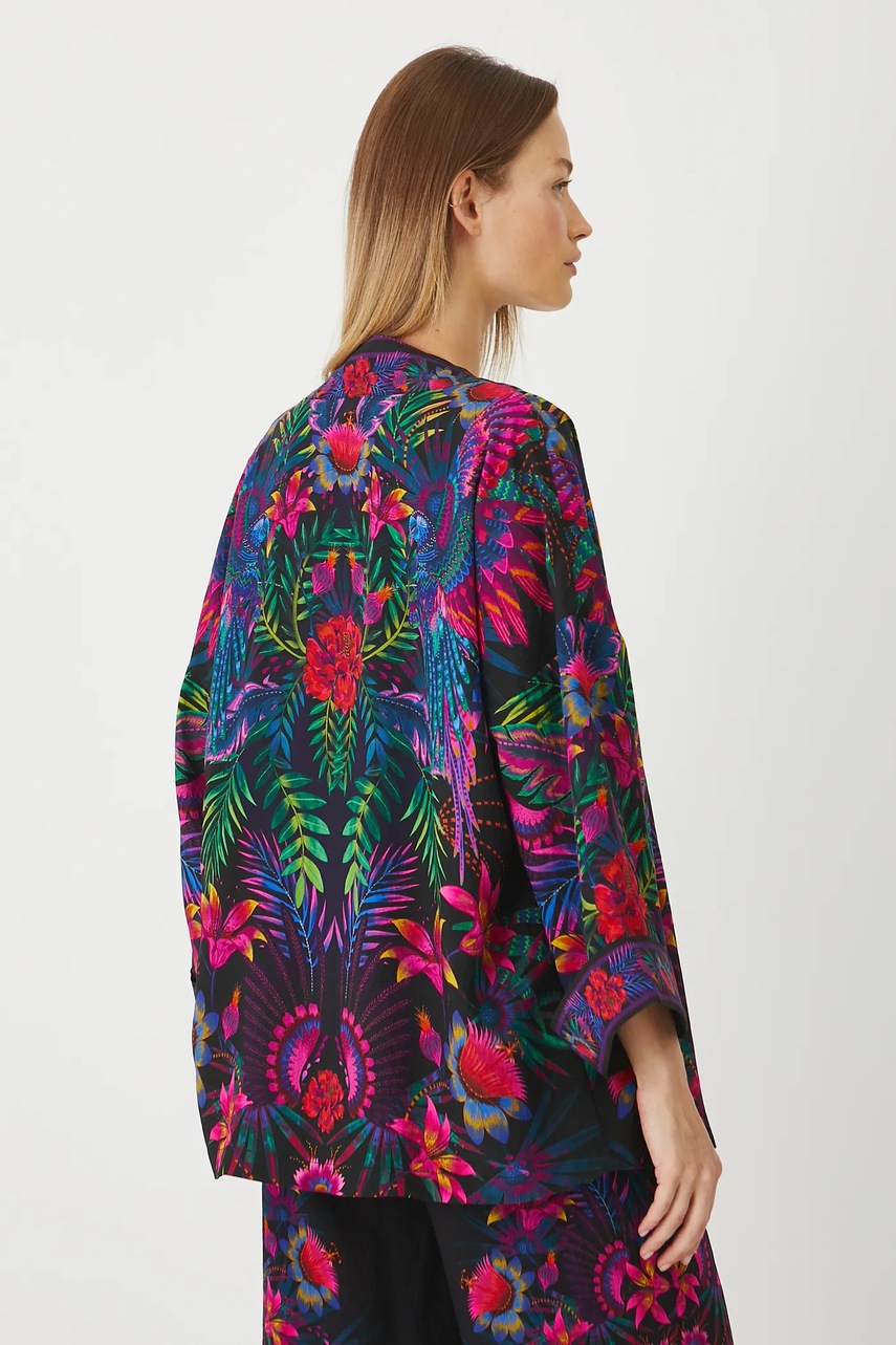 Medicine kimono fekete, mintás termék 2. képe