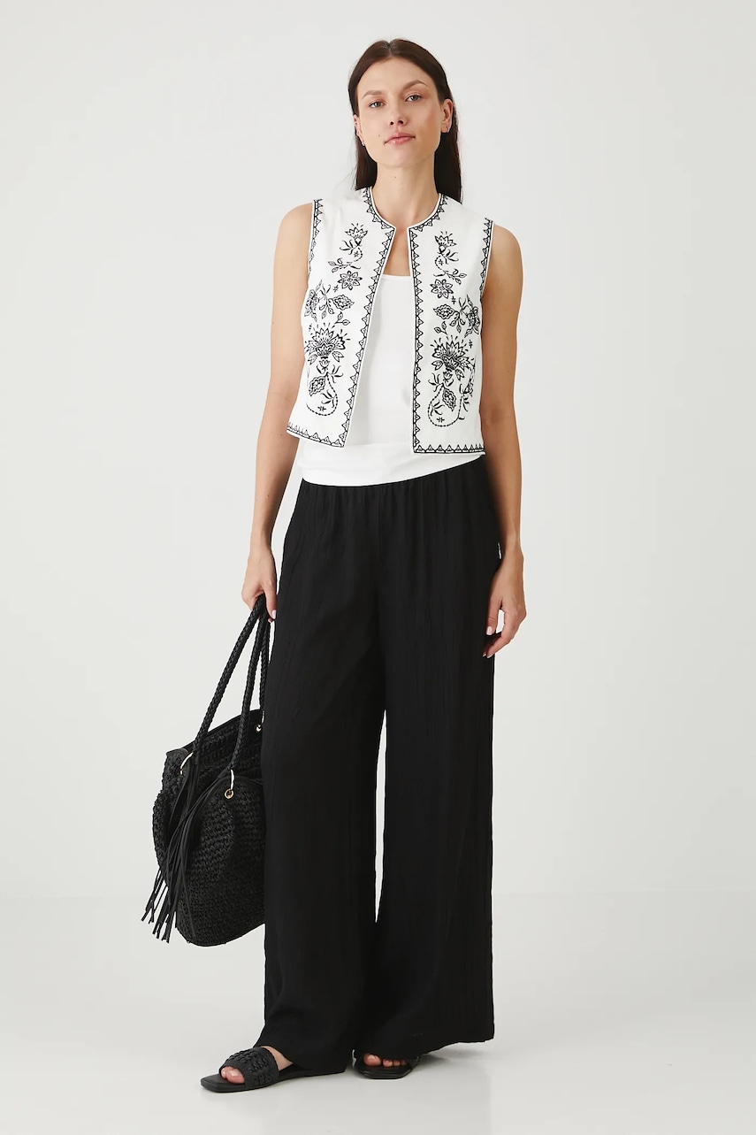 Medicine Vestă de bumbac culoare albă, fără închidere