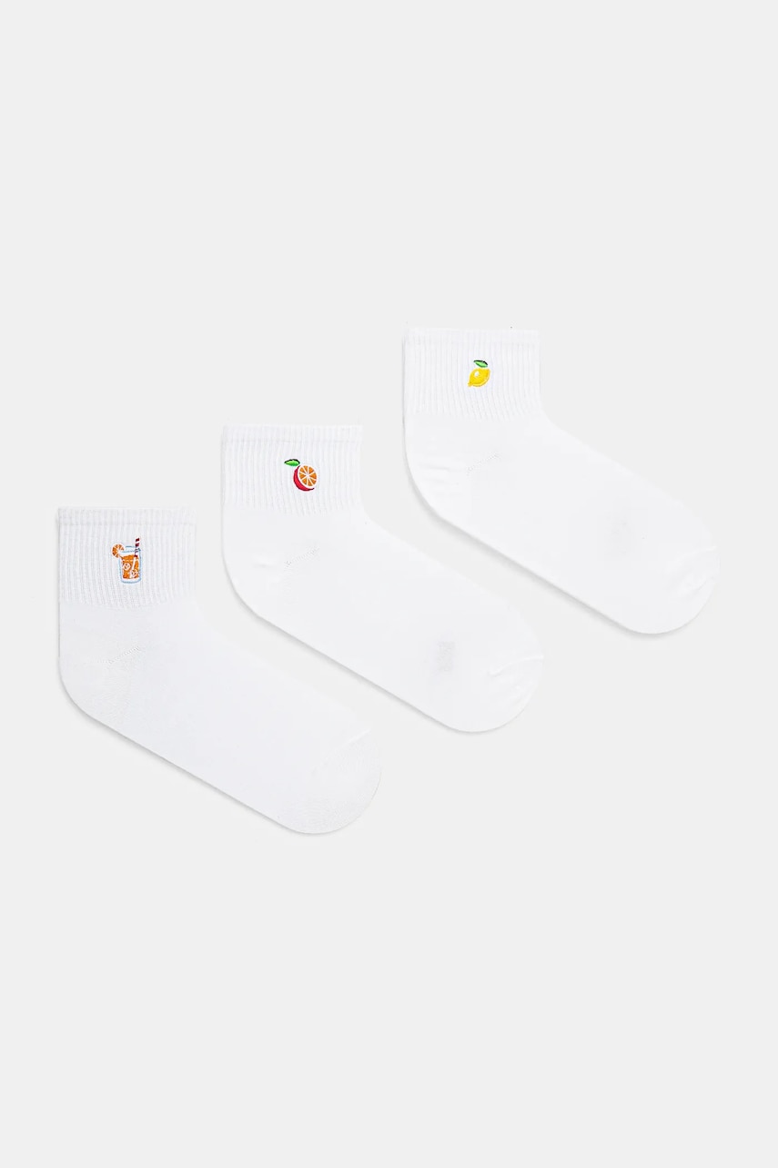 Bavlněné ponožky Medicine 3-pack dámské, bílá barva