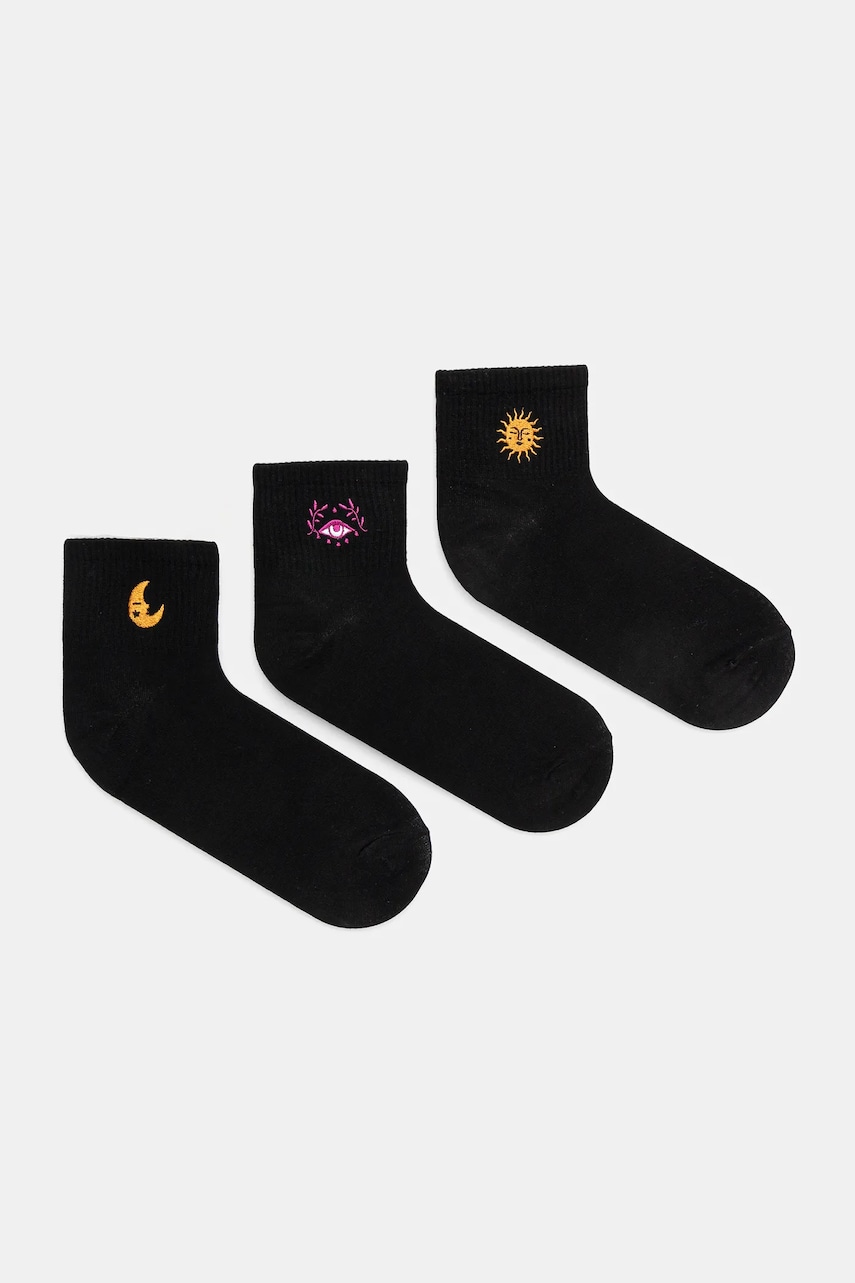 Ponožky Medicine 3-pack dámské, černá barva