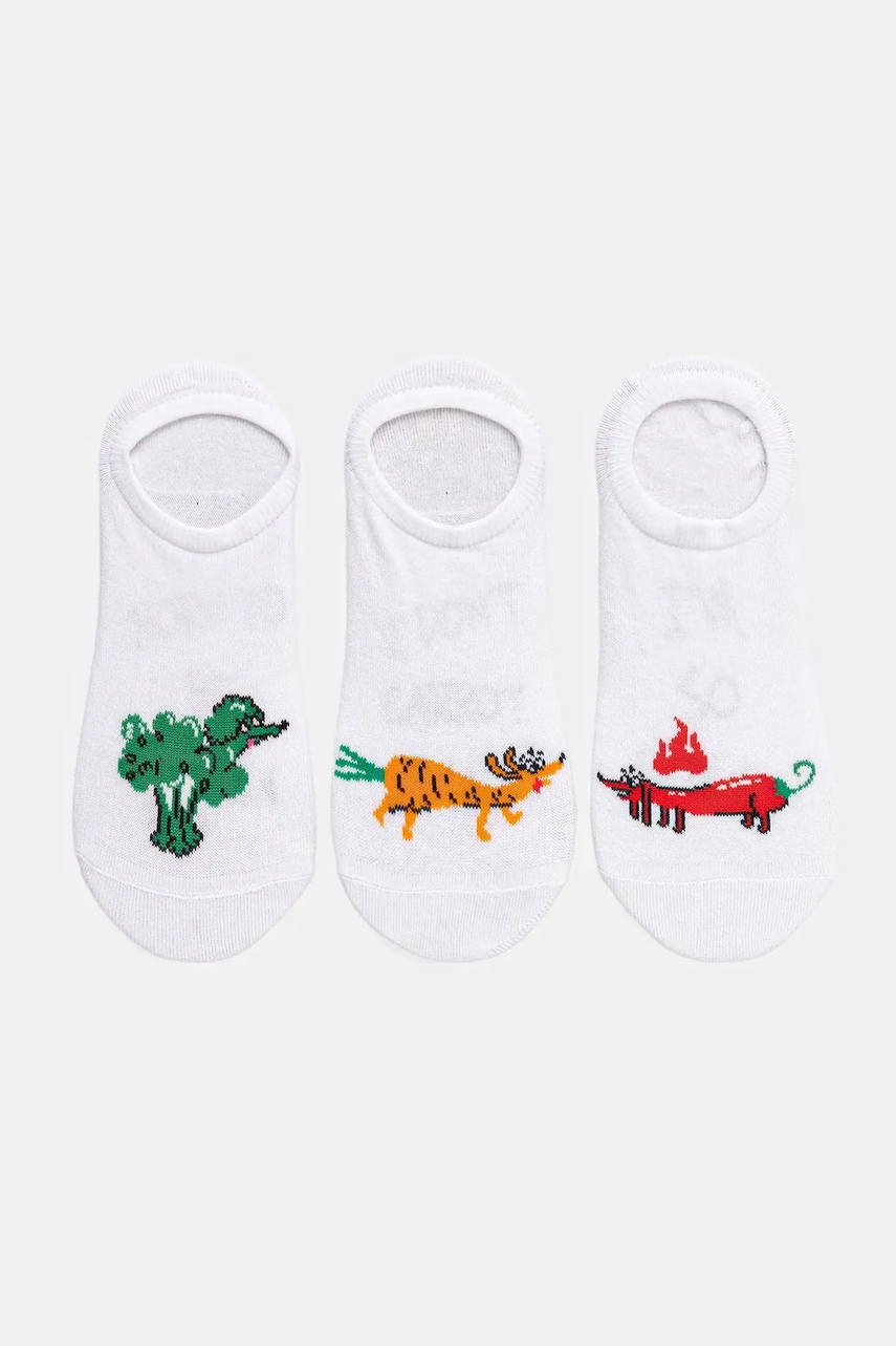 Medicine ciorapi de bumbac 3-pack culoarea alb