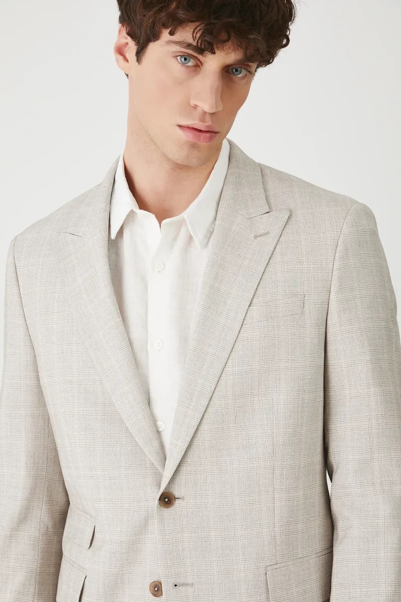 Medicine blazer din amestec de in culoarea bej