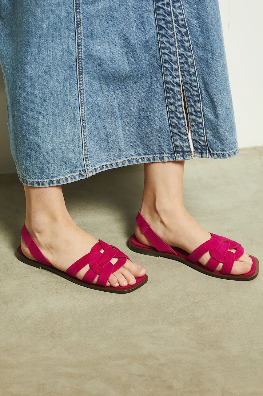 Medicine sandale din piele intoarsa femei, culoarea roz