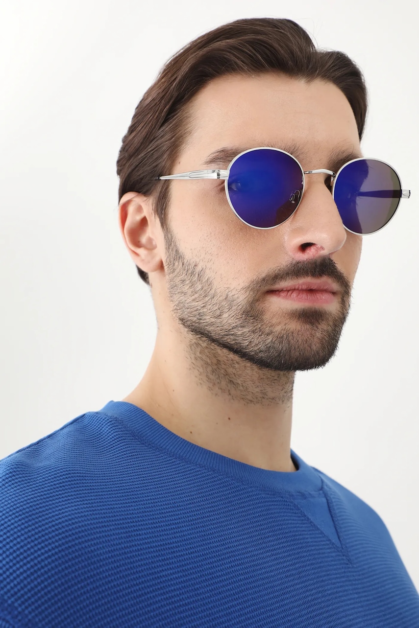Medicine ochelari de soare barbati, culoarea albastru marin