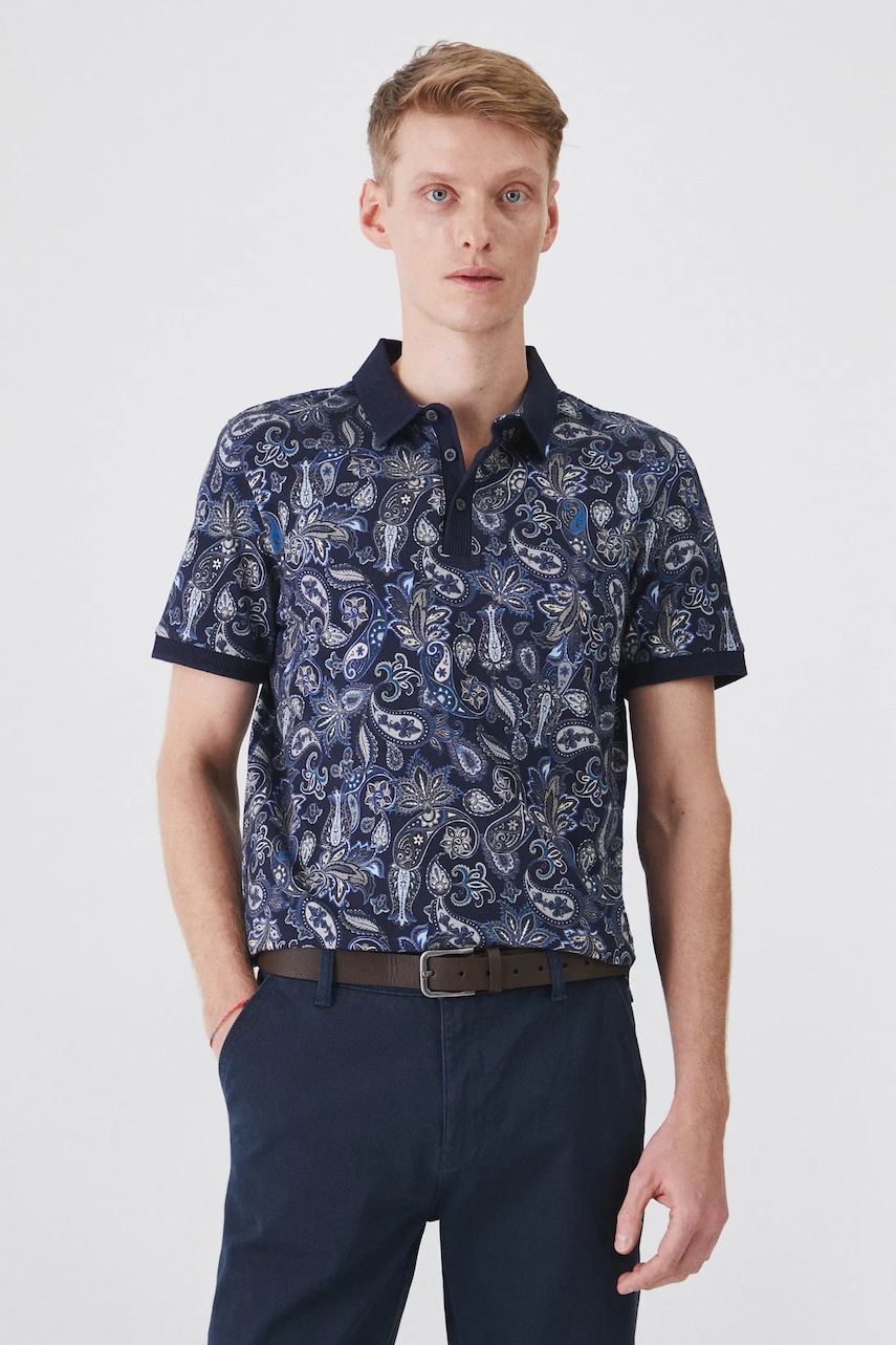 Medicine tricou polo barbati, culoarea albastru marin