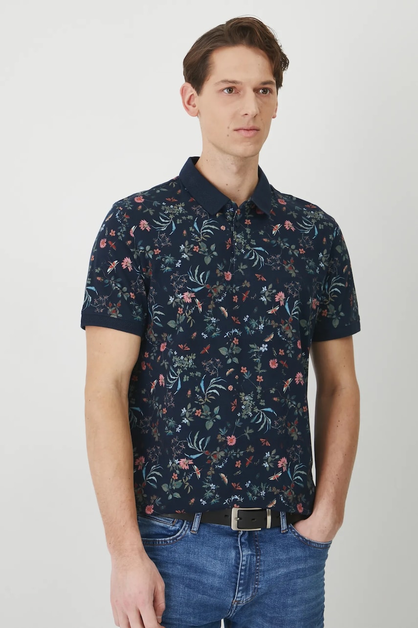 Medicine tricou polo barbati, culoarea albastru marin, modelator Medicine tricou polo barbati, culoarea albastru marin, modelator