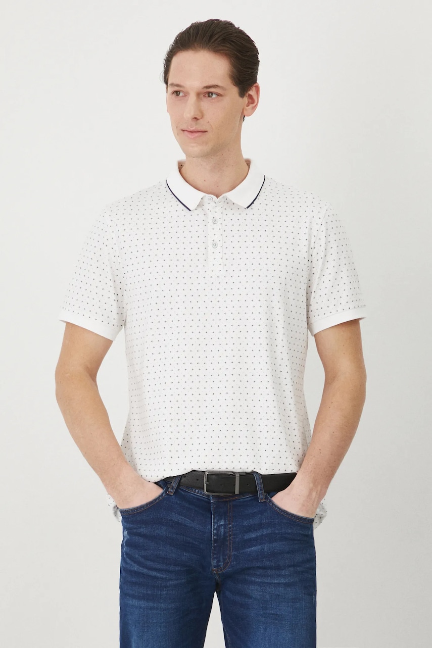 Medicine tricou polo barbati, culoarea alb