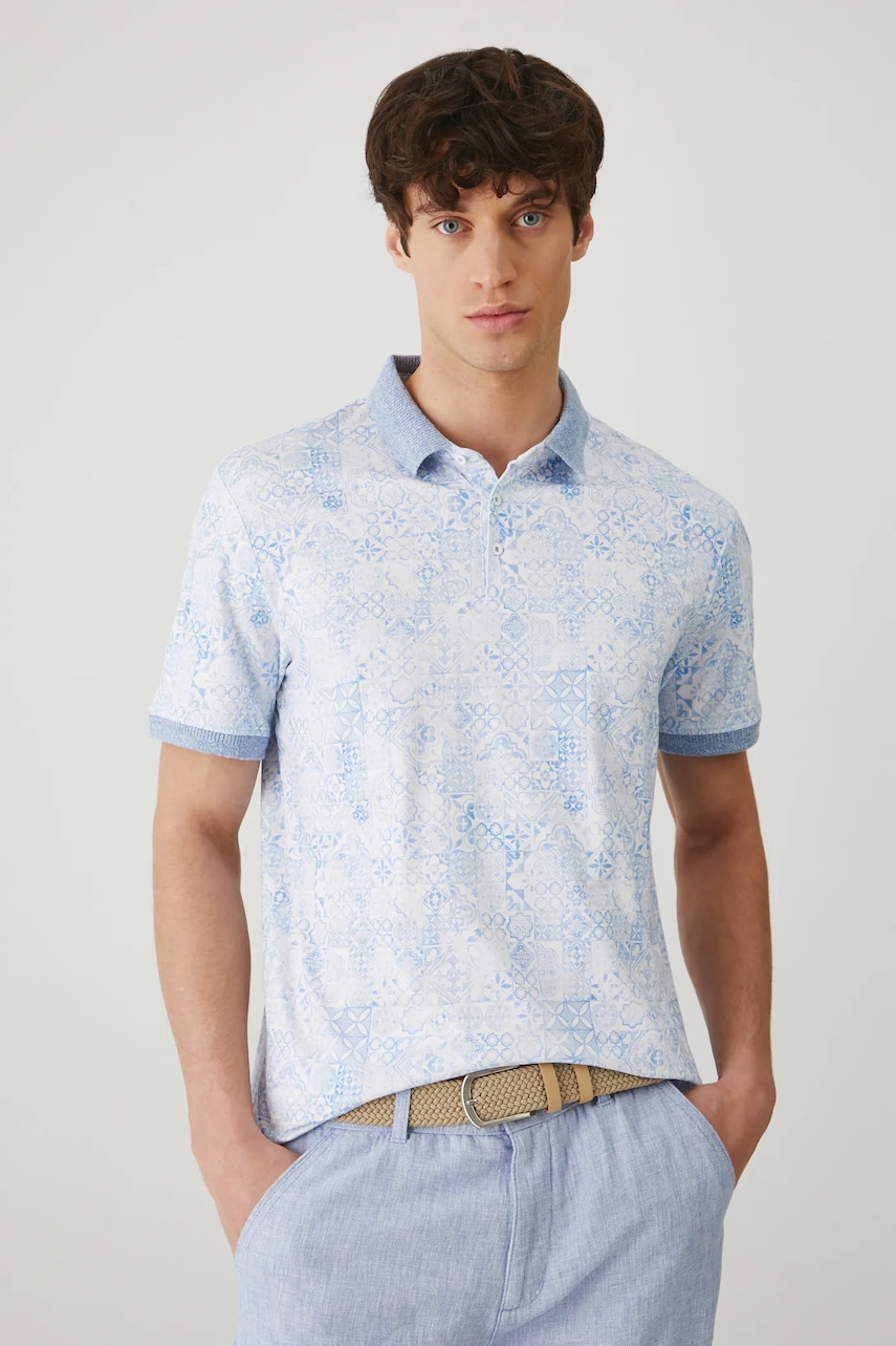 Medicine tricou polo barbati, culoarea alb, modelator