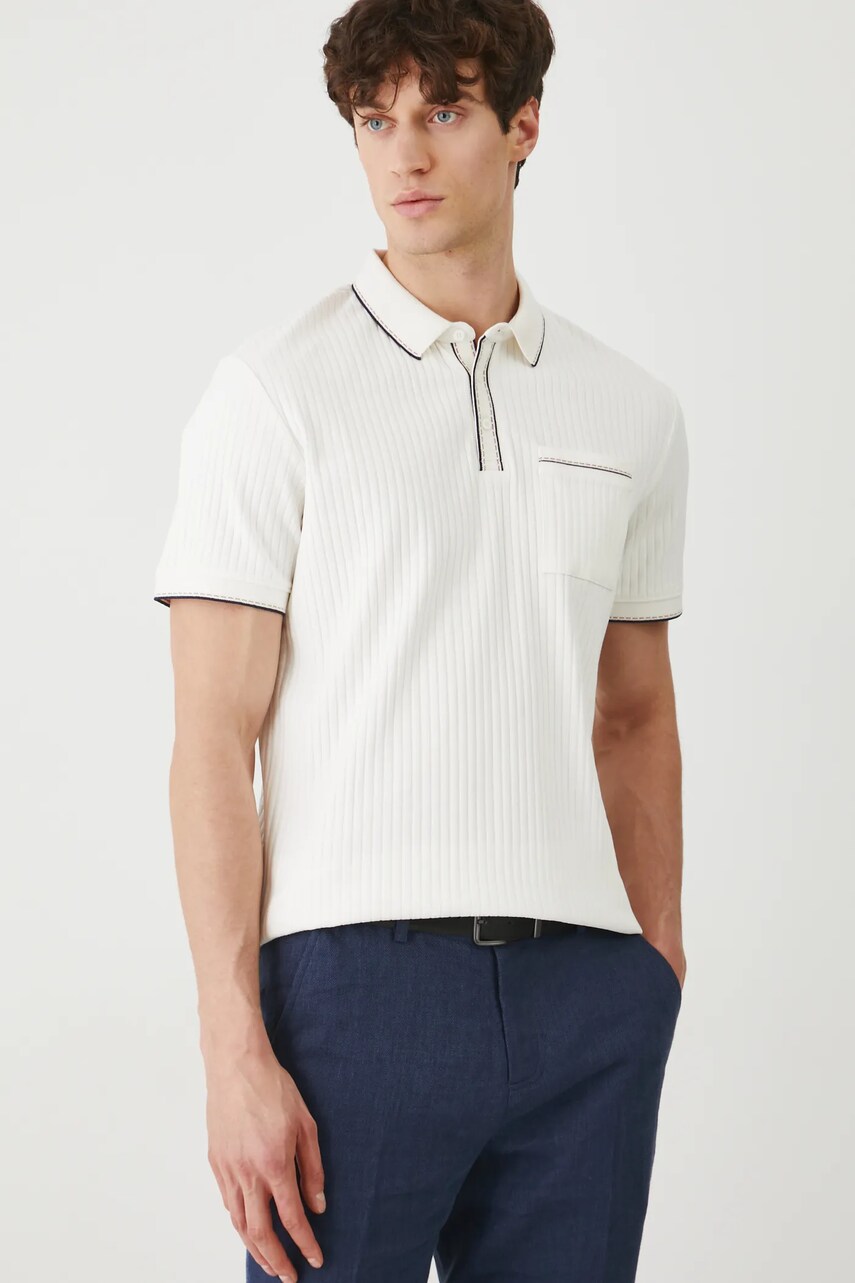 Medicine tricou polo culoarea bej, neted