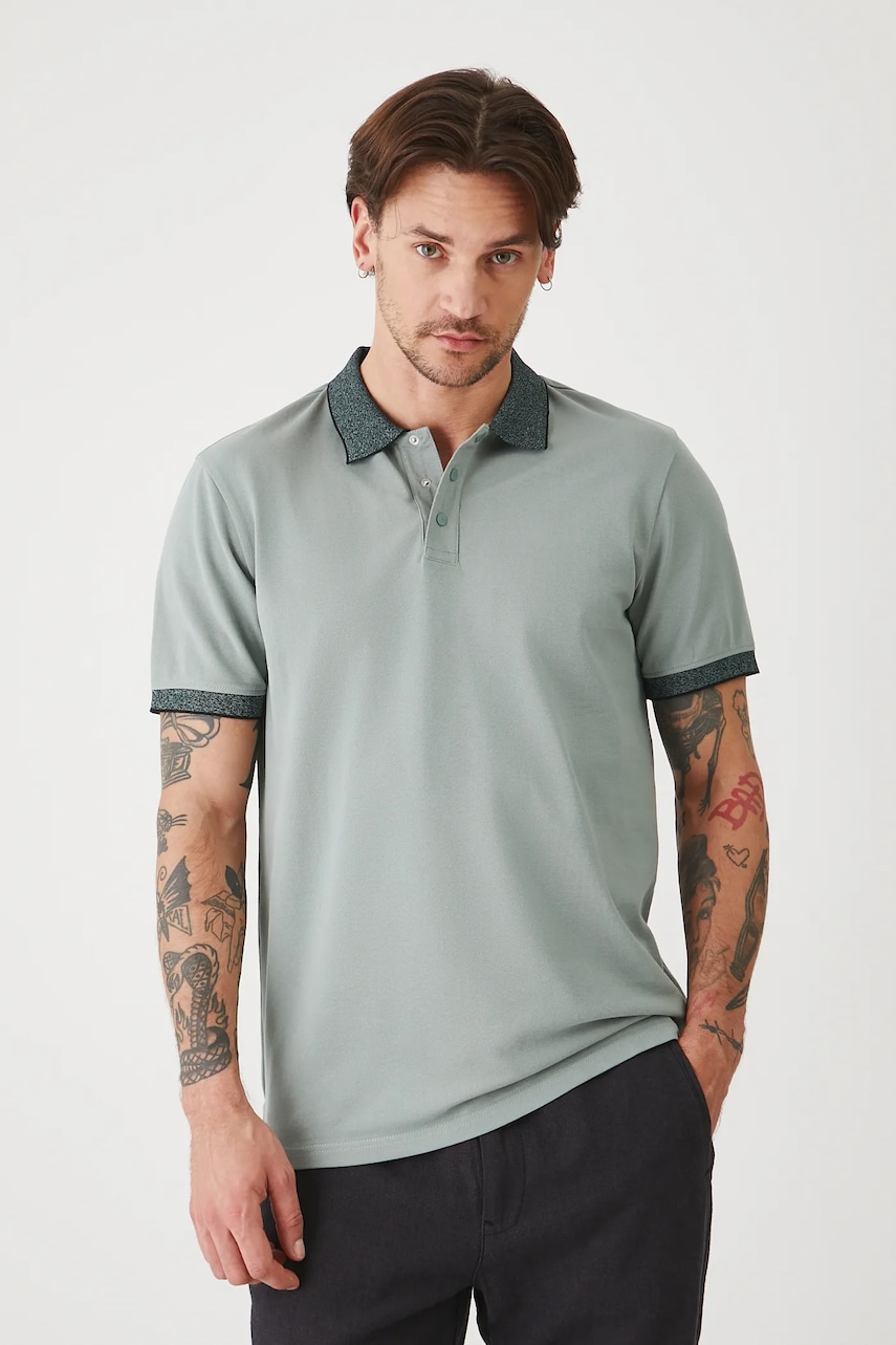 Medicine tricou polo culoarea verde, neted Medicine tricou polo culoarea verde, neted