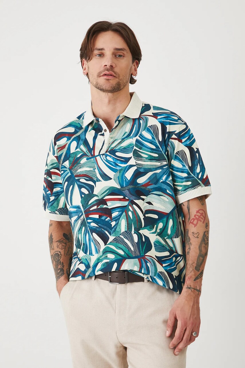 Medicine tricou polo culoarea bej, modelator