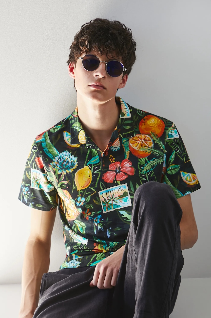 Medicine polo de bumbac culoarea negru, modelator