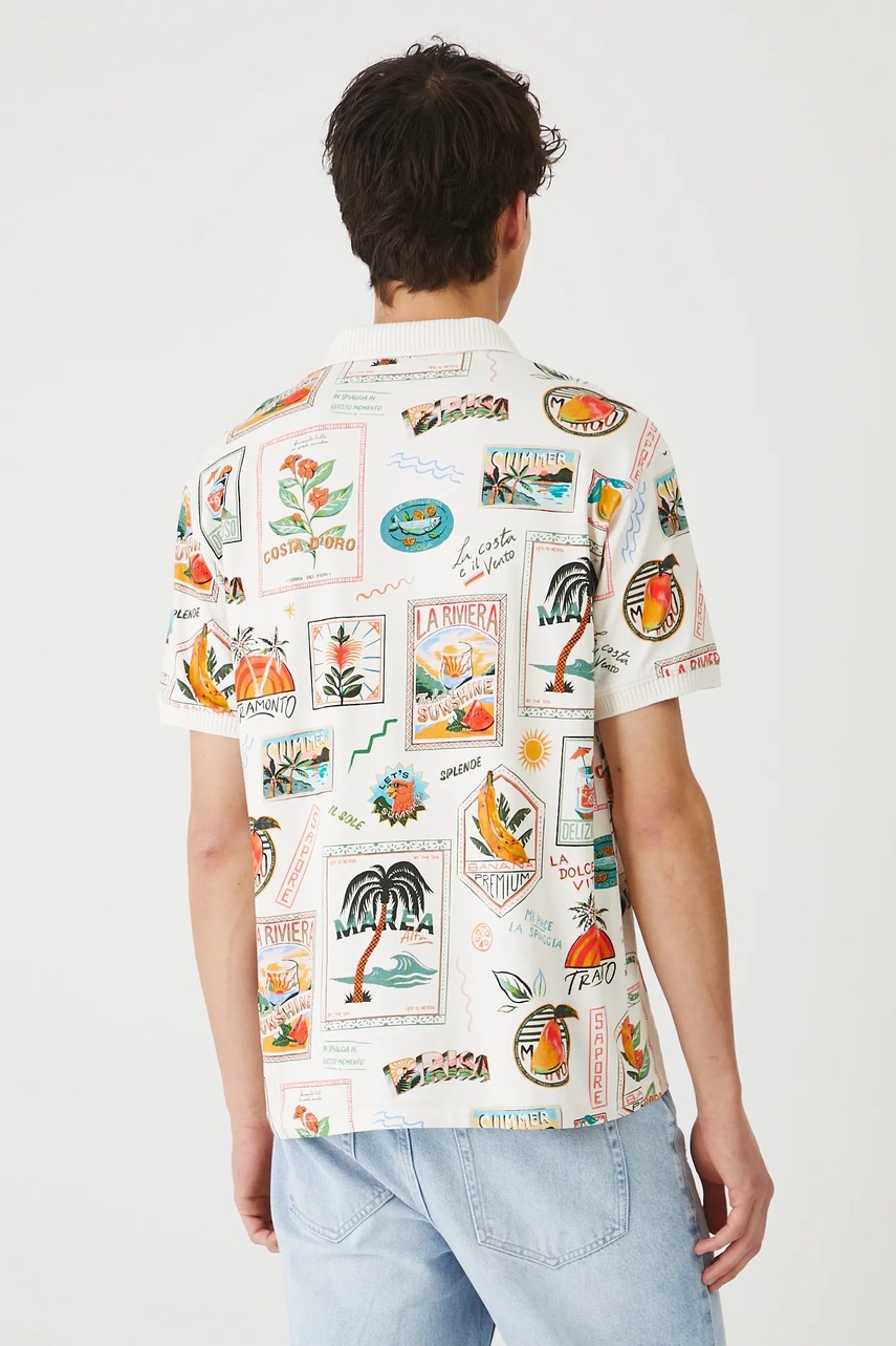 Поло Medicine цвет бежевый узор