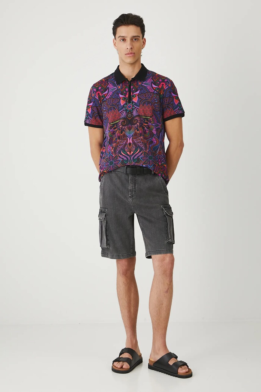 Medicine polo culoare barbateasca cu model multicolor
