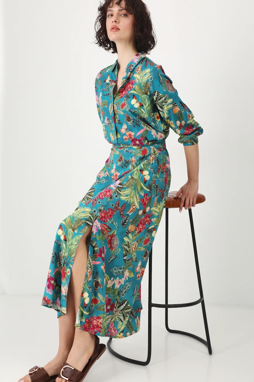 Medicine fusta culoarea verde, maxi, evazati Medicine fusta culoarea verde, maxi, evazati