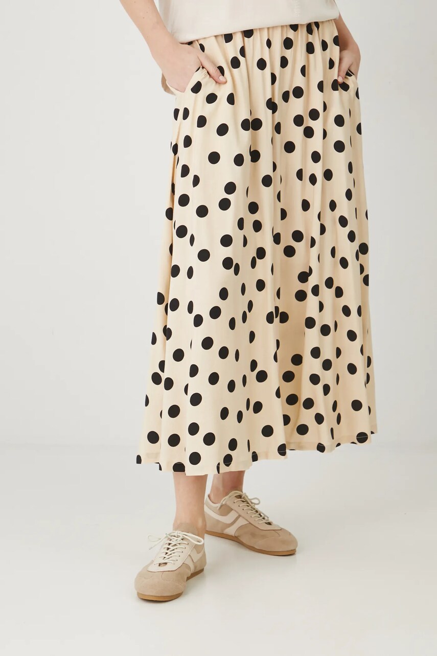 Medicine fusta culoarea bej, maxi, evazati