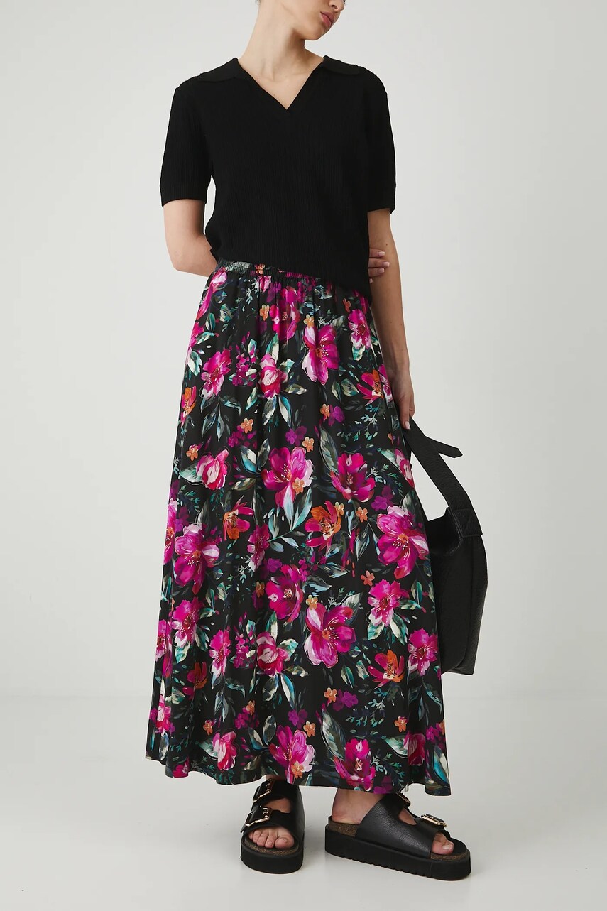 Medicine fusta culoarea negru, maxi, evazati