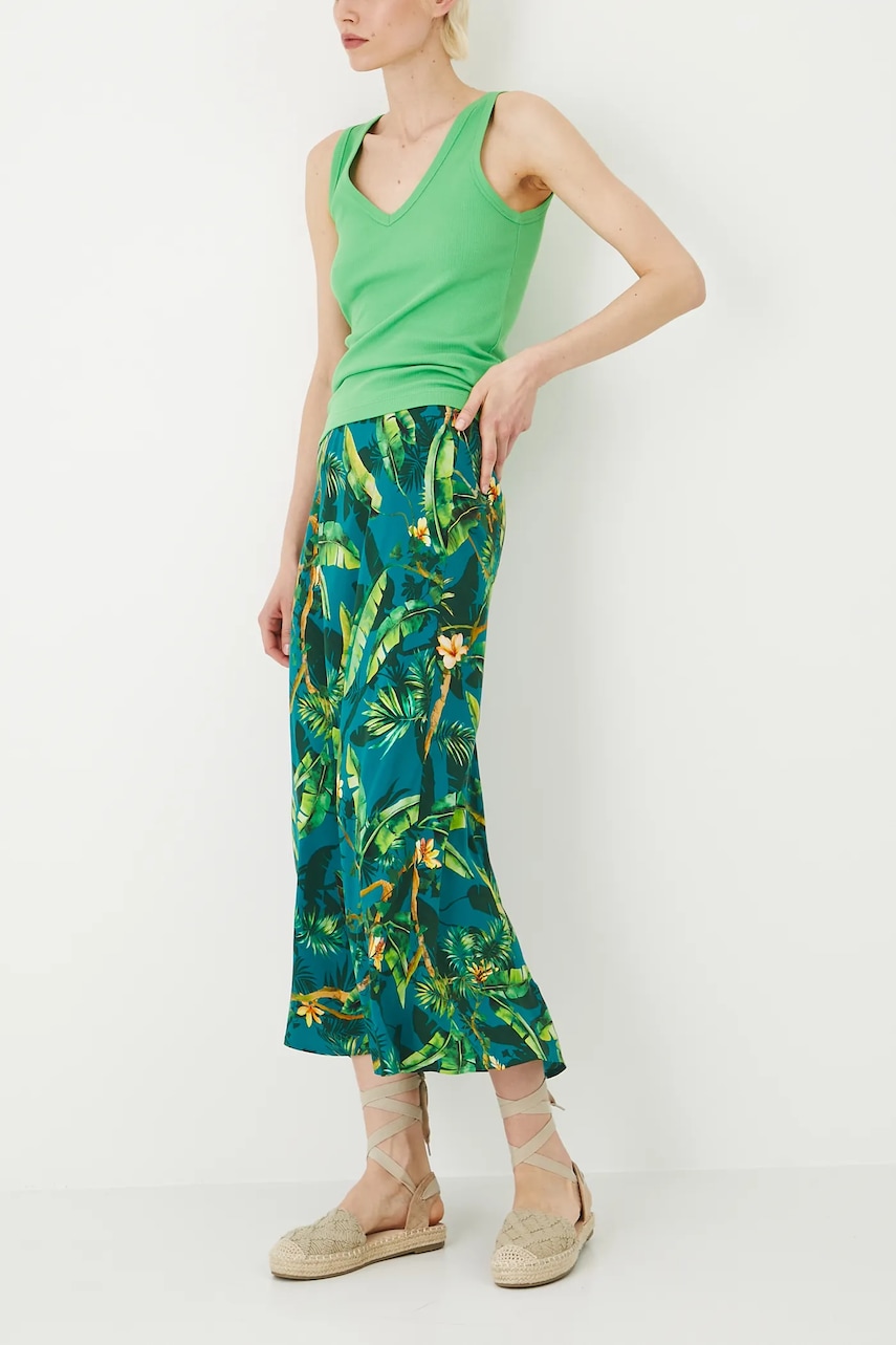 Medicine fusta culoarea verde, maxi, evazati