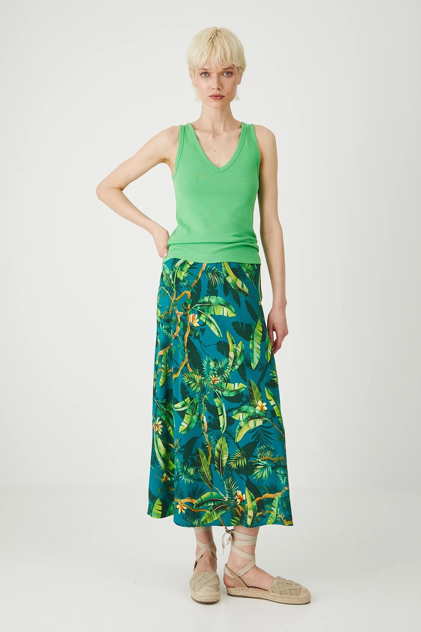 Юбка Medicine цвет зелёный maxi расклешённая