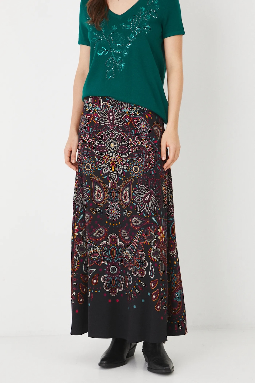 Medicine fusta culoarea negru, maxi, evazati